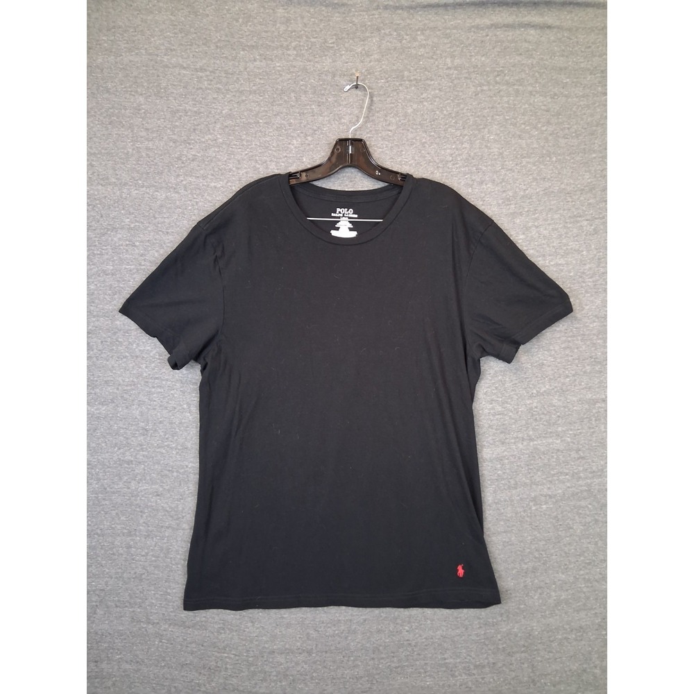 Polo Ralph Lauren Mens Shirt Large Black Small Pony Tee Crew Pullover Preppy